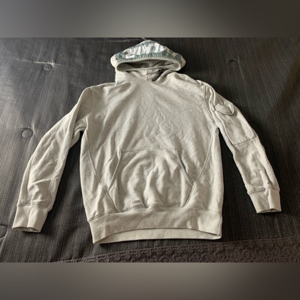 Palace Skateboards Giant Woven Label Hood Logo Hoodie Grey Small
